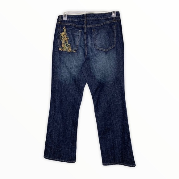 Baccini Metallic Embroidered Dark Wash Jeans - Picture 2 of 5